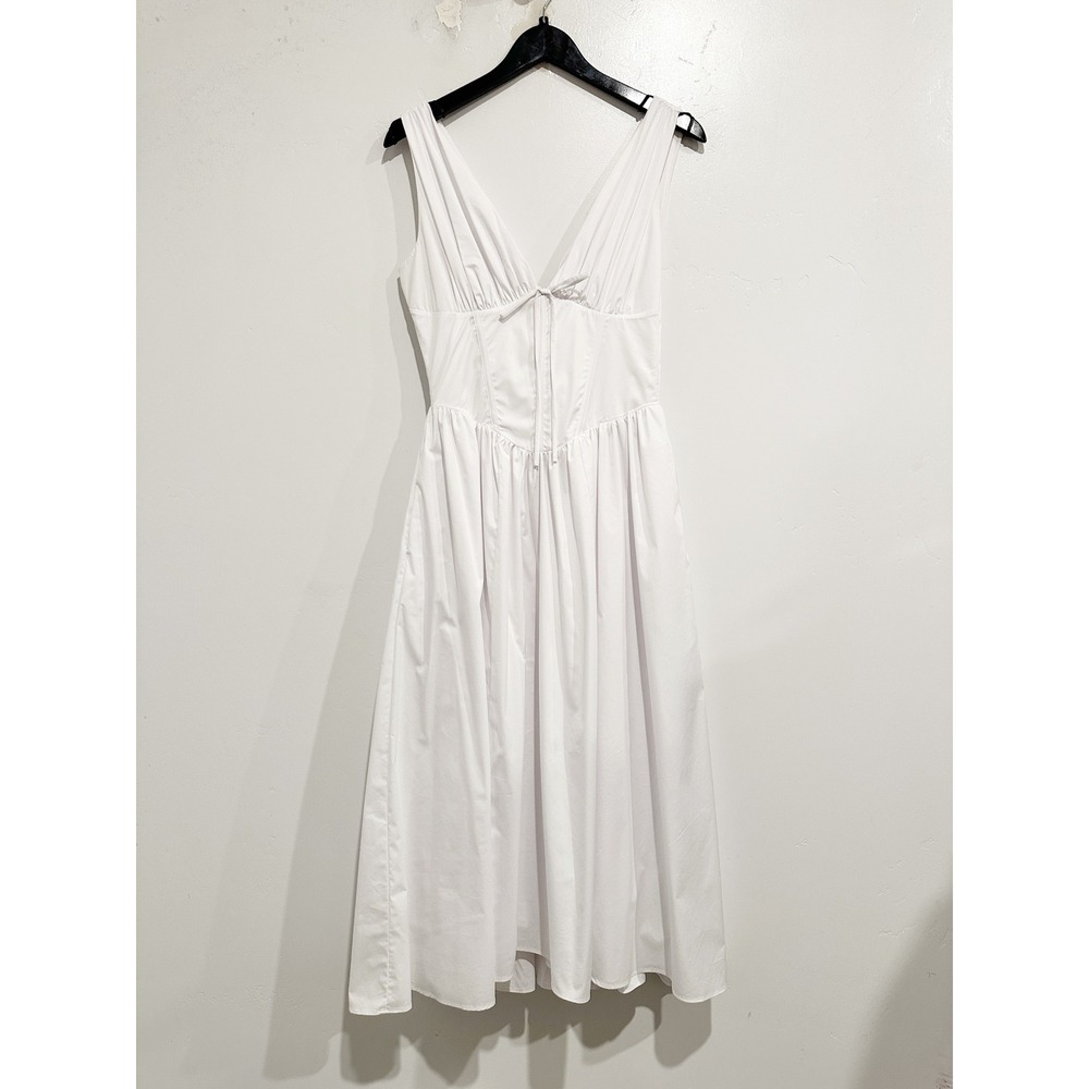 House of CB Emmelina White Cotton Corset Sundress Size Medium - Picture 5 of 14